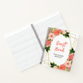 Koraalroze rode rozen Floral Weddenschap Notitieboek (Binnen)