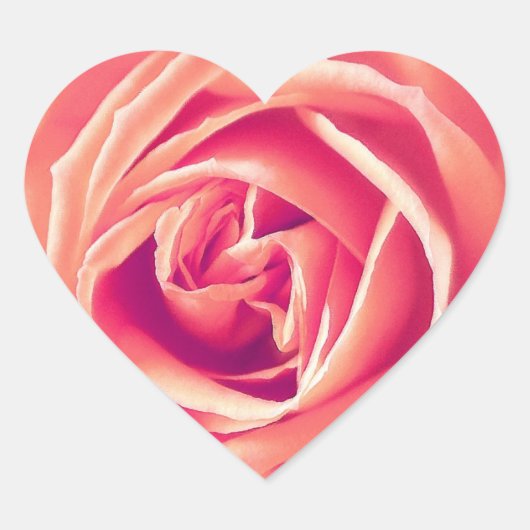 Koraalroze roze druk hart sticker (Voorkant)