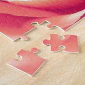 Koraalroze roze druk legpuzzel (Zijkant)