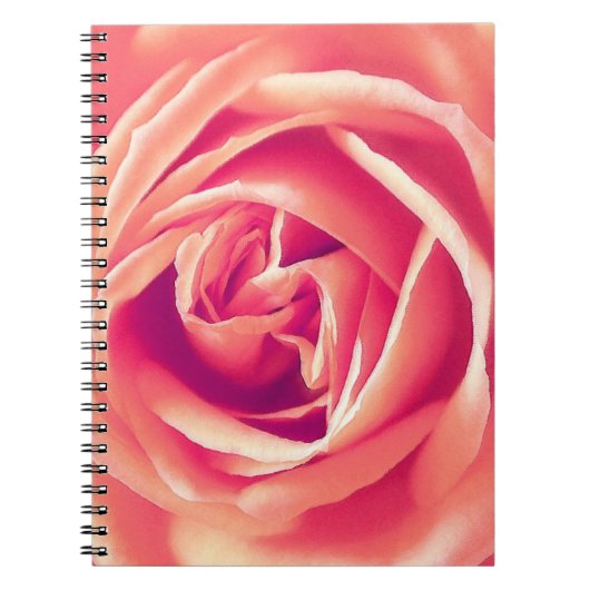 Koraalroze roze druk notitieboek (Voorkant)