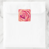 Koraalroze roze druk vierkante sticker (Tas)