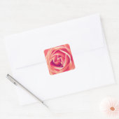 Koraalroze roze druk vierkante sticker (Envelop)