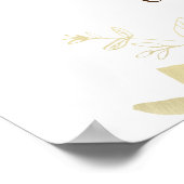 Koraalroze roze goudbladeren Floral Weduwschap Wel Poster (Hoek)