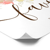 Koraalroze rozen en goudbruiningen als pleister poster (Hoek)