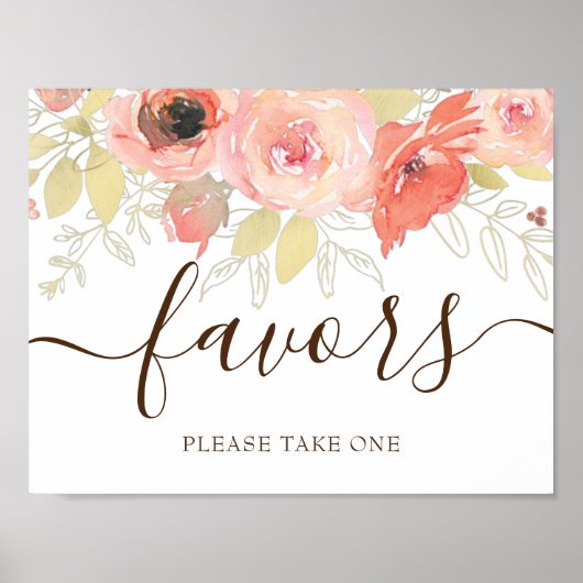 Koraalroze rozen en goudbruiningen als pleister poster (Voorkant)