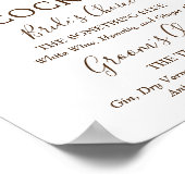 Koraalroze rozen & gouden trouw-signaturedranken poster (Hoek)