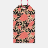 Koraalroze schildpadden op zwart cadeaulabel (Voorkant)