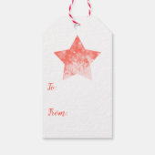 Koraalroze sterren Modern chic Festive Custom text Cadeaulabel (Achterkant)