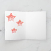 Koraalroze sterren Modern chic Festive Custom text Feestdagen Kaart (Binnen)