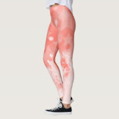 Koraalroze sterrenpatroon Witte verf Moderne afbee Leggings (Links)