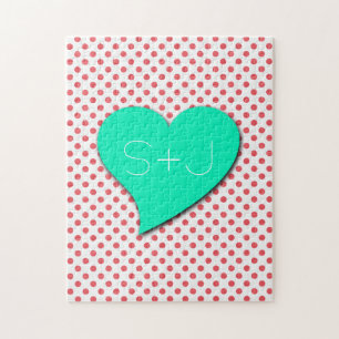 Koraalroze Stippen-Monogram door Shirley Taylor Legpuzzel