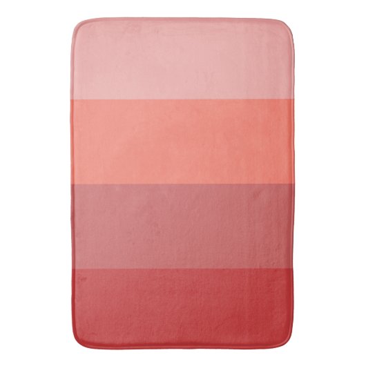 Koraalroze strepen badmat (Voorkant Verticaal)