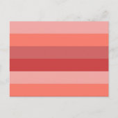 Koraalroze strepen briefkaart (Voorkant)