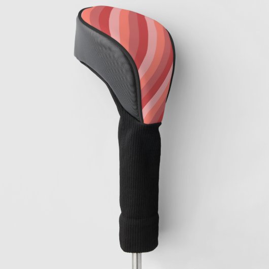 Koraalroze strepen golfheadcover (Schuin)