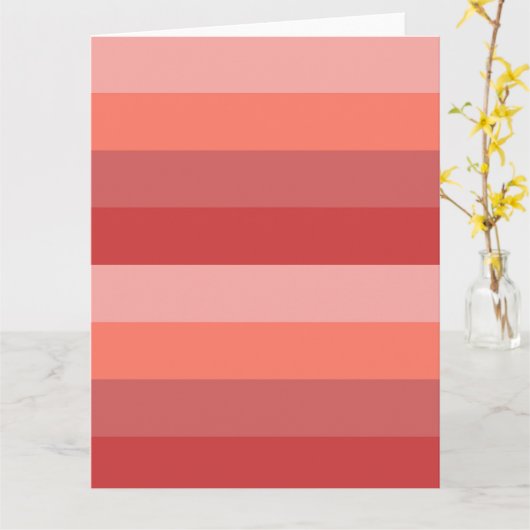 Koraalroze strepen kaart (Gele Bloem)
