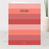Koraalroze strepen kaart (Achterkant)