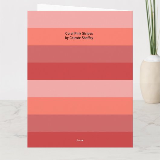Koraalroze strepen kaart (Achterkant)