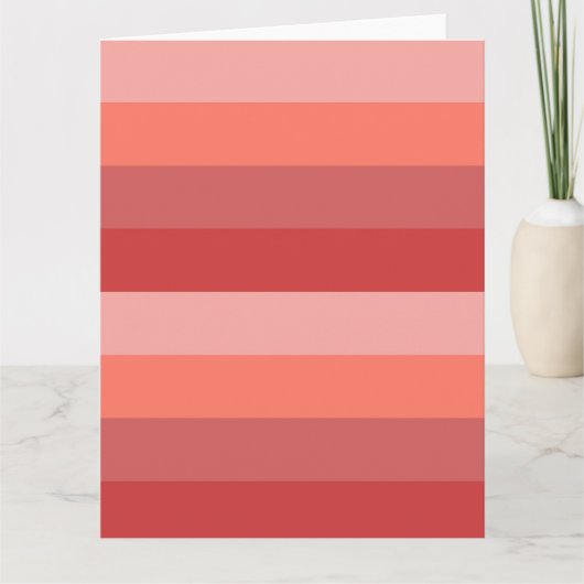 Koraalroze strepen kaart (Voorkant)