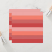 Koraalroze strepen kaart (Voorkant / Achterkant in situ)