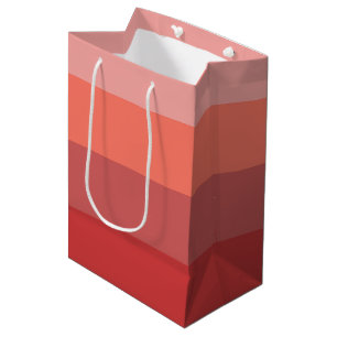 Koraalroze strepen medium cadeauzakje