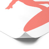 Koraalroze surfing poster (Hoek)