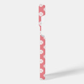 Koraalroze tennis print iPhone 14 Pro Max hoesje (Linkerkant)