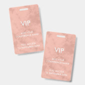 Koraalroze Tie Dye VIP Festival Eventidentiteit Badge (Voor- en achterkant)