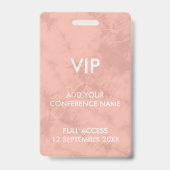 Koraalroze Tie Dye VIP Festival Eventidentiteit Badge (Achterkant)