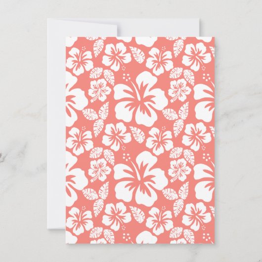 Koraalroze tropische hibiscus kaart (Achterkant)