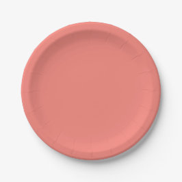 Koraalroze vaste kleur papieren bordje
