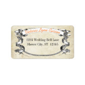 Koraalroze Vintage Stijl Met Afwerking Etiket (Voorkant)