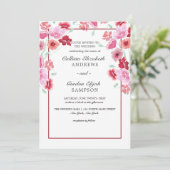 Koraalroze Waterverf bruiloft Kaart (Staand voorkant)