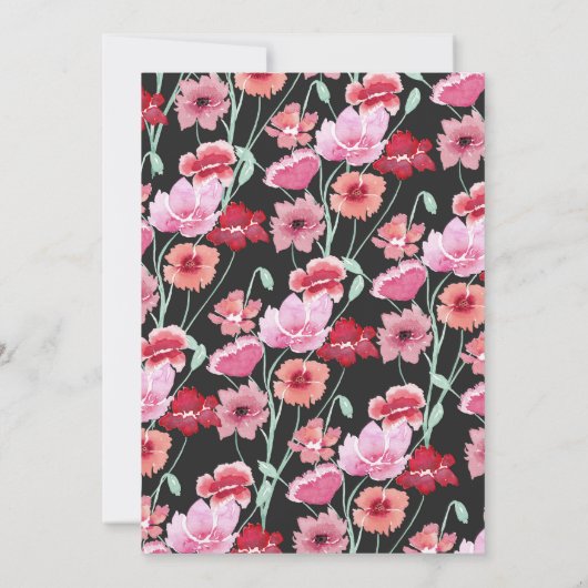 Koraalroze Waterverf bruiloft Kaart (Achterkant)