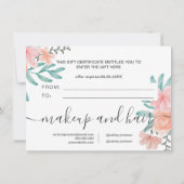 Koraalroze waterverf cadeaubon (Achterkant)