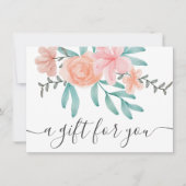 Koraalroze waterverf cadeaubon (Voorkant)