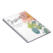 Koraalroze Waterverf Floral Weddenschappen Notitieboek (Rechterzijde)