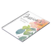 Koraalroze Waterverf Floral Weddenschappen Notitieboek (Linkerzijde)