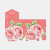 Koraalroze Waterverf Floral Wedding Favor Boxes Bedankdoosjes (Uitgevouwen)