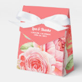 Koraalroze Waterverf Floral Wedding Favor Boxes Bedankdoosjes (Voorkant Zijde)