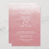 Koraalroze Waterverf Witte eenvoudige bruiloft Kaart (Voorkant / Achterkant)
