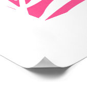 Koraalroze, witte acrylpalmbladeren poster (Hoek)