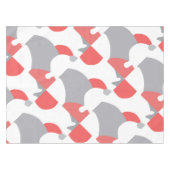 Koraalroze witte en grijze Abstracte kunst Tafelkleed (Voorkant (Horizontaal))