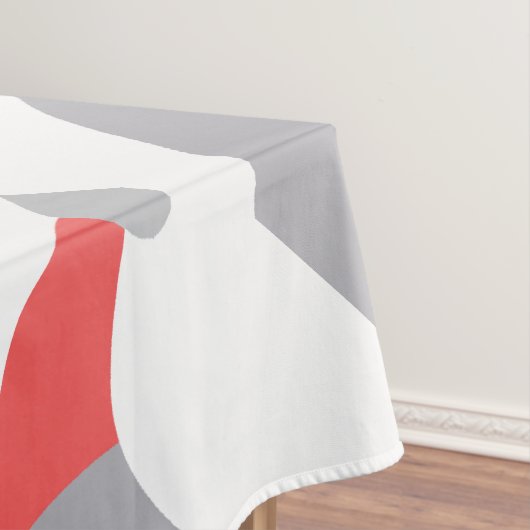 Koraalroze witte en grijze Abstracte kunst Tafelkleed (Voorbeeld)