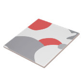 Koraalroze witte en grijze Abstracte kunst Tegeltje (Zijkant)