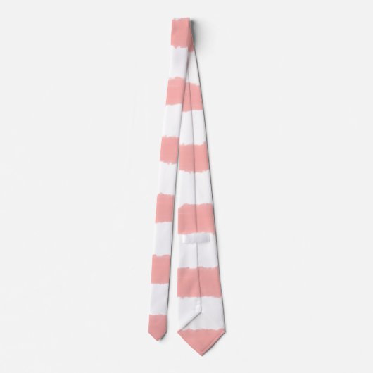 Koraalroze witte Waterverf Stripes Stropdas (Achterkant)