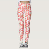 Koraalroze, witte zandband, zeepdollar, zomerstran leggings (Voorkant)