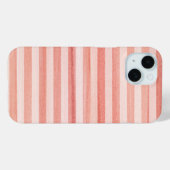 Koraalroze zachte strips Waterverf patroon Case-Mate iPhone Case (Achterkant (horizontaal))