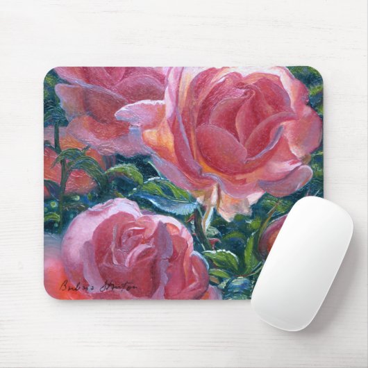 "KoraalRozen" Muismat (Met muis)