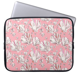 Koraalschelpen, witte schelpen en roze schalen, ro laptop sleeve