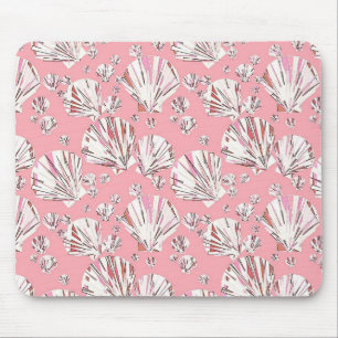 Koraalschelpen, witte schelpen en roze schalen, ro muismat
